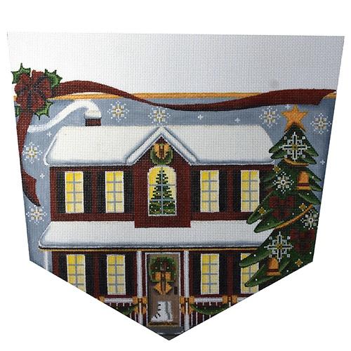 Red House Christmas Stocking Cuff on 13