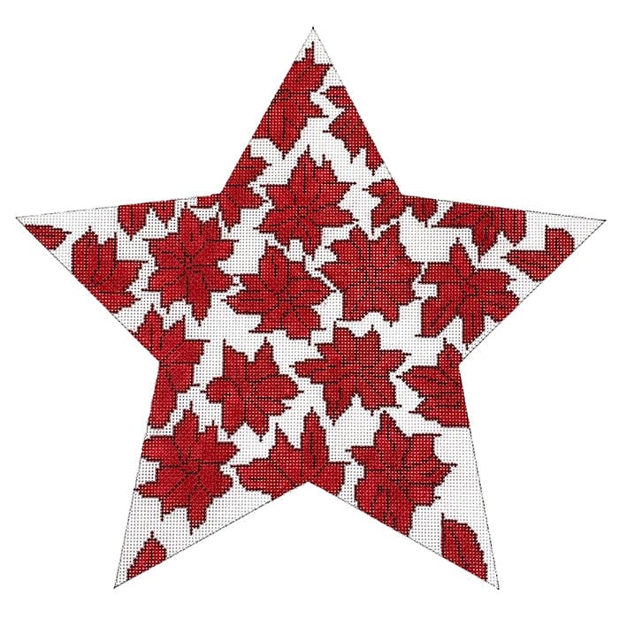 Red Poinsettia 10" Tree Topper Star