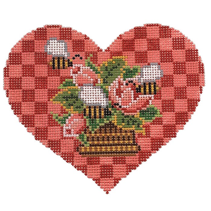 Red and Pink Christmas Roses Heart