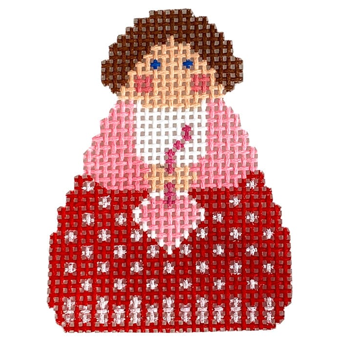 Red Angel with Pink Heart Ornament