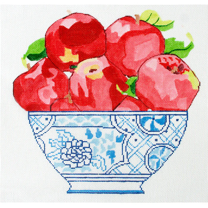 Red Apples in a Blue Bowl