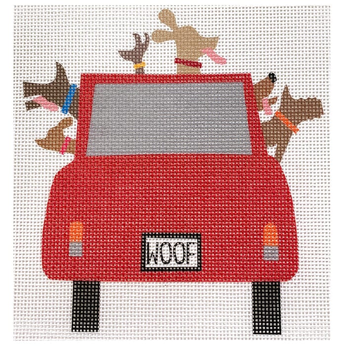 Red Car and Dogs