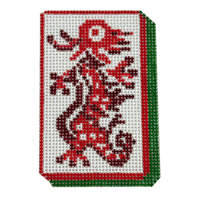 Red Dragon Mahjong Tile 2x3