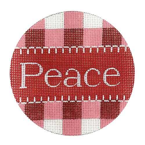 Peace Red Gingham Round