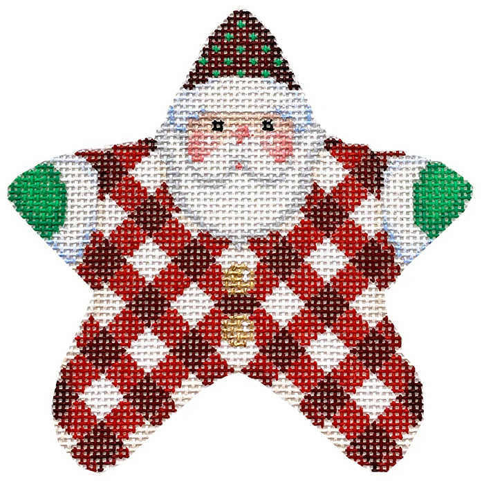 Red Gingham PJ Santa with Stitch Guide - Image 2
