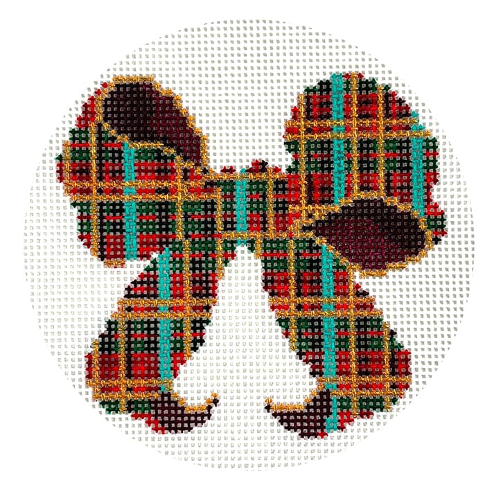 Red & Green Plaid Bow 4" Round