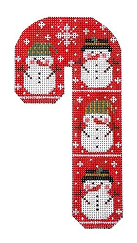 Red Snowman Candy Cane