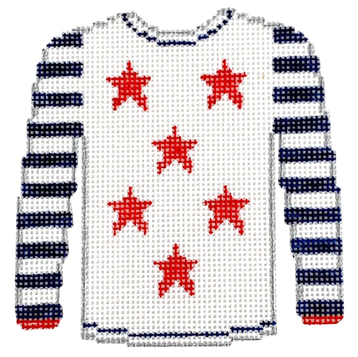 Red Stars on White Sweater