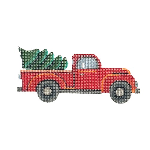 Red Truck with Tree