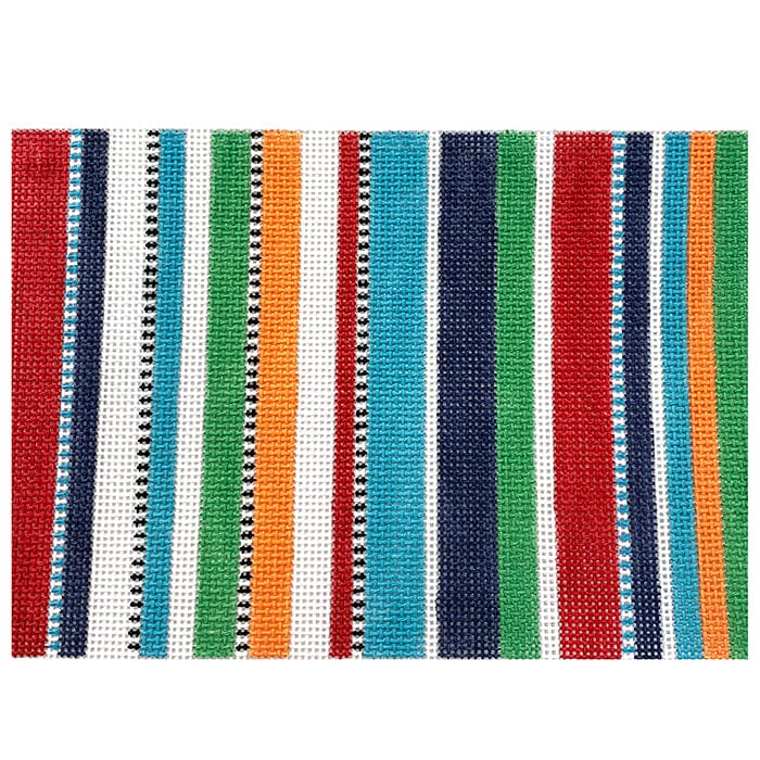 Red White Orange Green Blue Striped Clutch
