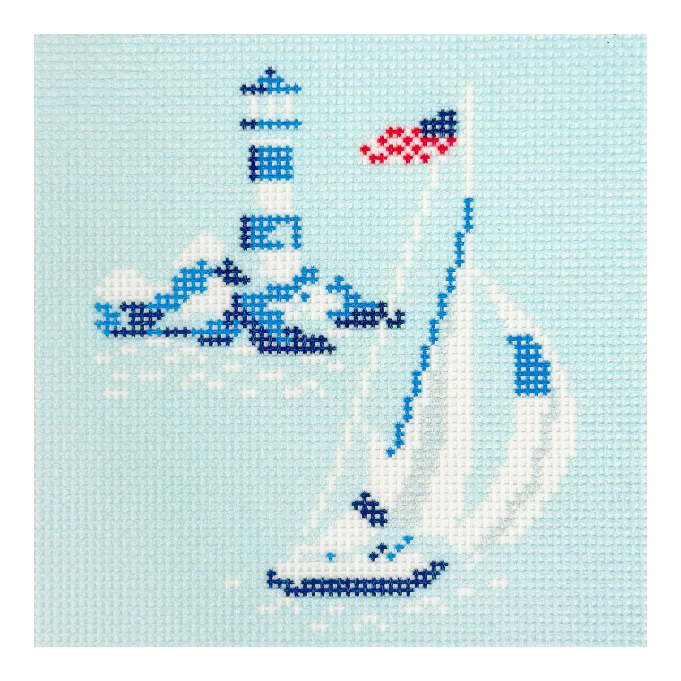 Regatta Coaster - Sailboat and Lighthouse