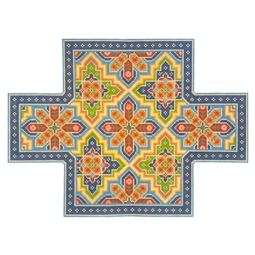 Regent Street Brick Cover in Blue & Parchment Multi