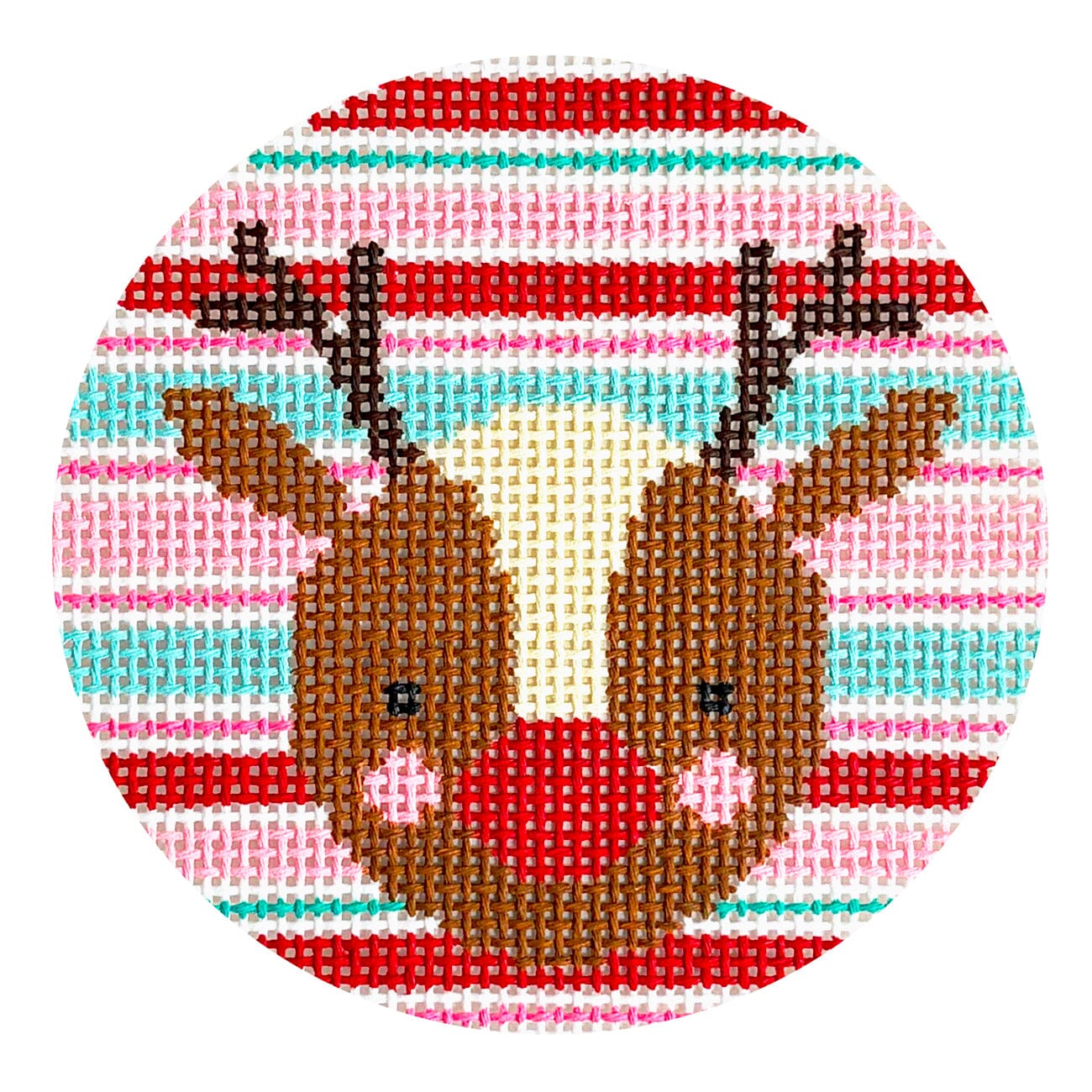 Reindeer with Stripes Round
