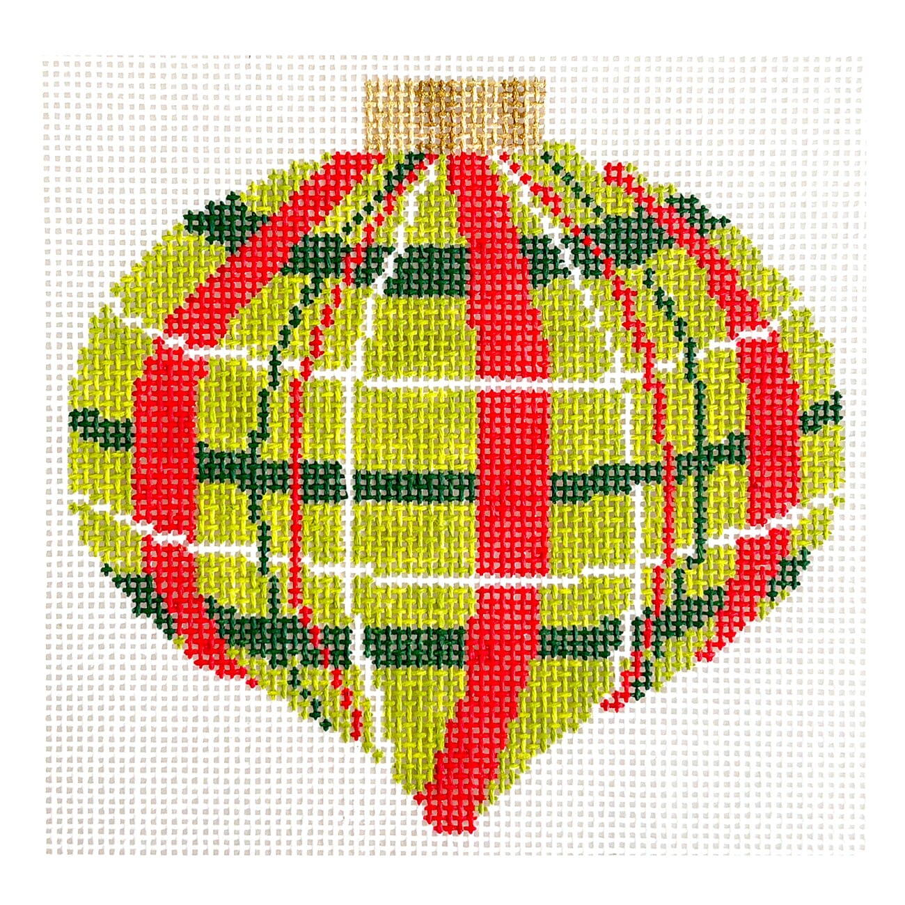 Retro Red / Green Plaid Ornament