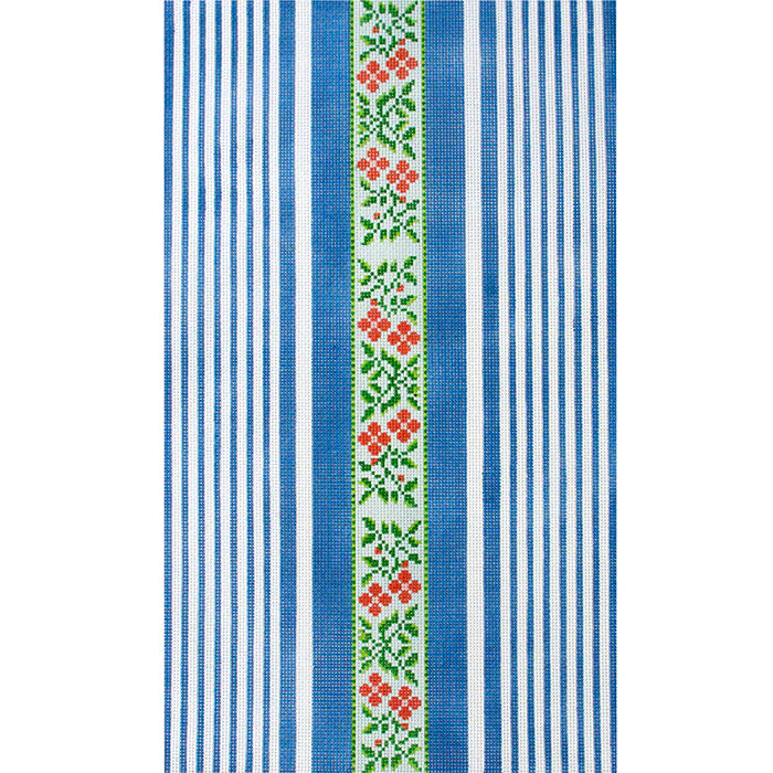 Ribbon Ticking Trifold Clutch