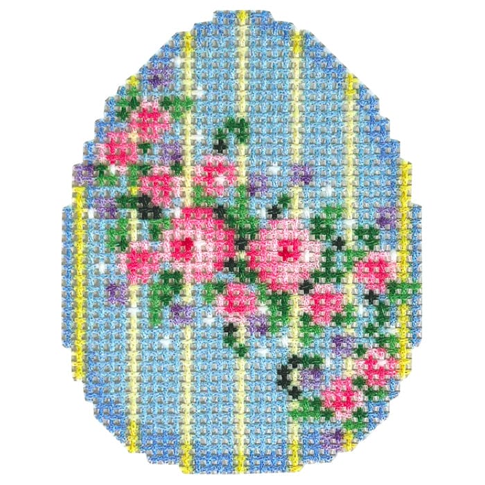 Rose Garland on Stripes Mini Egg