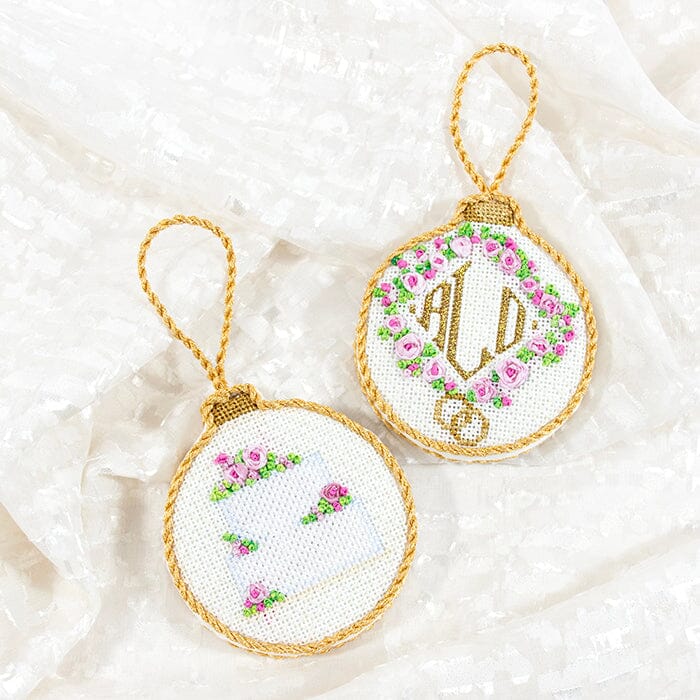Rosebud Wreath Monogram Ball Ornament Kit - Image 3