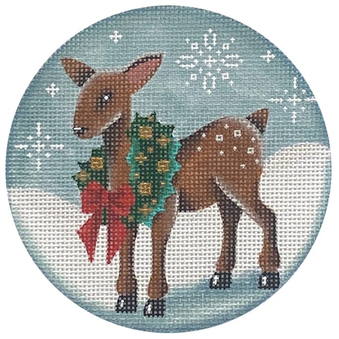 Wreath Reindeer Snow Round
