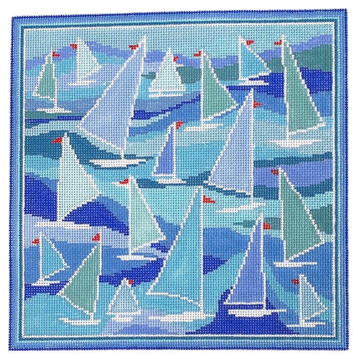 Sailboats Pillow 10x10