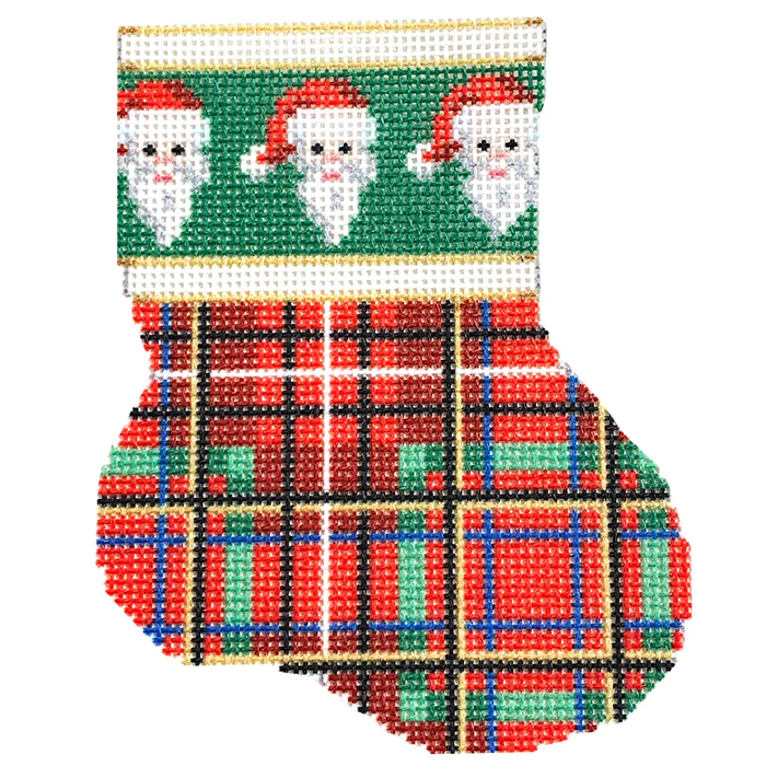 Santa Cuff/Plaid Mini Sock