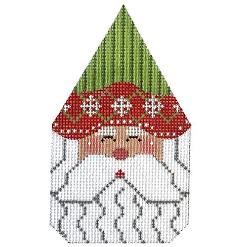 Santa Face 3 with Green Striped Hat