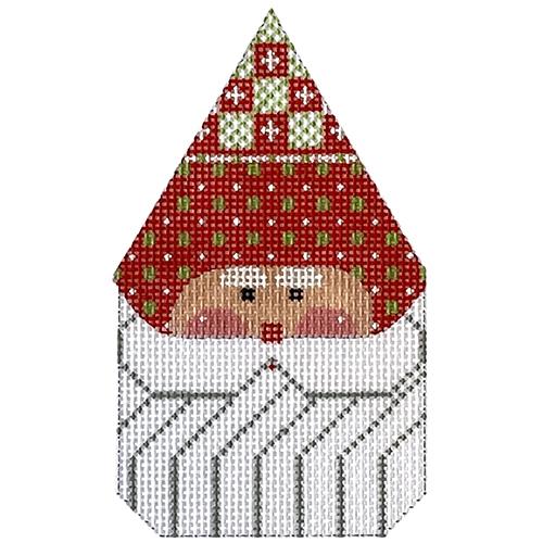 Santa Face 6 with Red Squares Hat