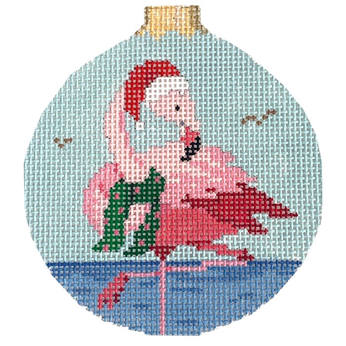 Santa Flamingo, 3.25" Round
