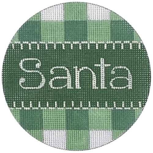 Santa Green Gingham Round