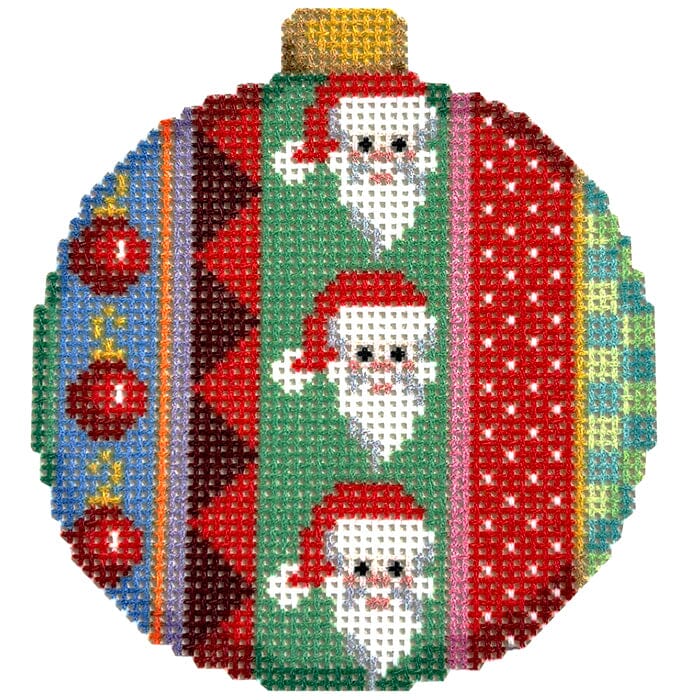 Santa Jolly Stripe Ball Orn.