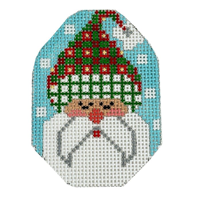 Santa Ornament - Hat with Squares