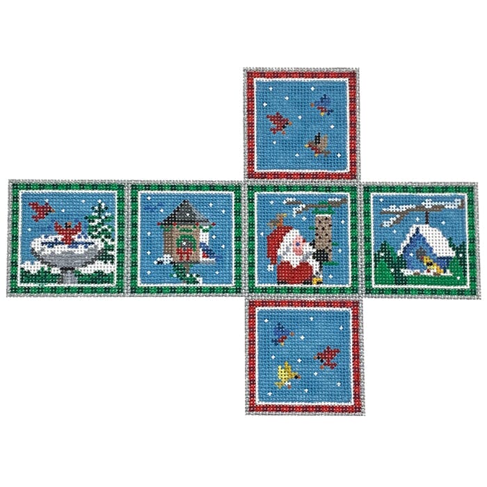 Santa with Birds Cube