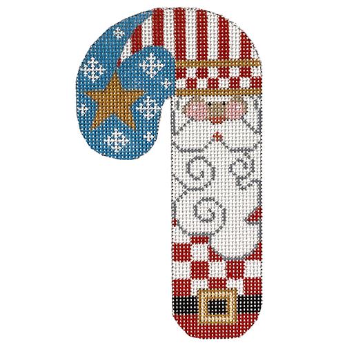 Santa with Star Candy Cane