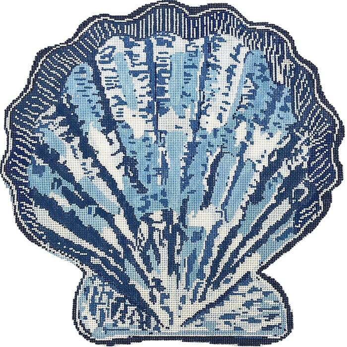 Scallop Pillow Blue