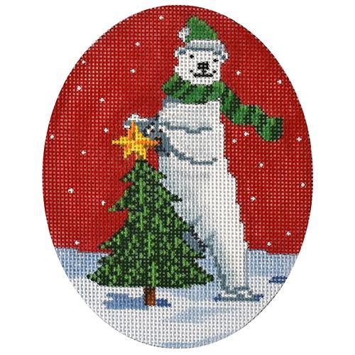 Christmas Bear's Tree Oval