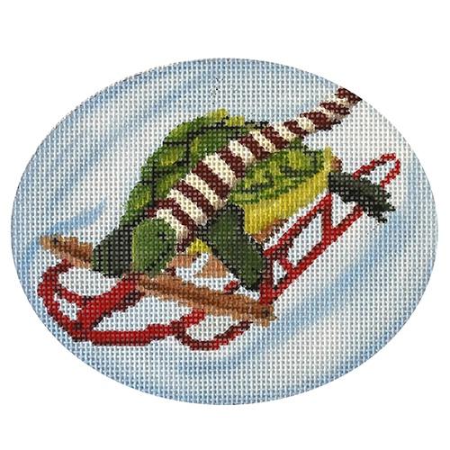 Sledding Turtles Ornament