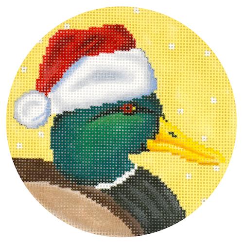 Mallard Duck with Santa Hat Ornament
