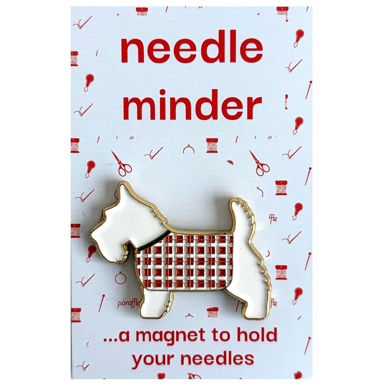 Scottish Terrier Enamel Needle Minder