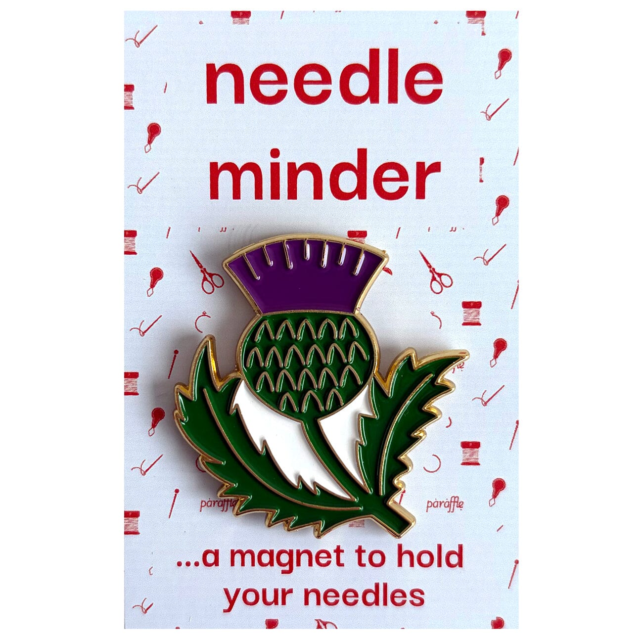 Scottish Thistle Enamel Needle Minder