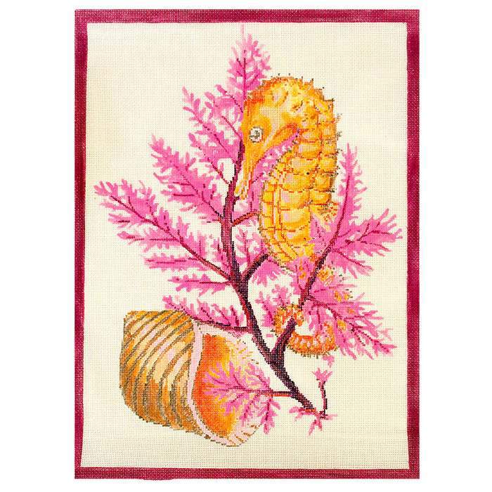 Seahorse & Shell on Pink
