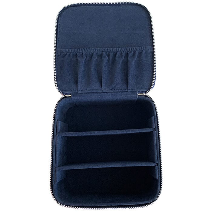Leather 6" Square Jewelry Box - Navy - Image 3
