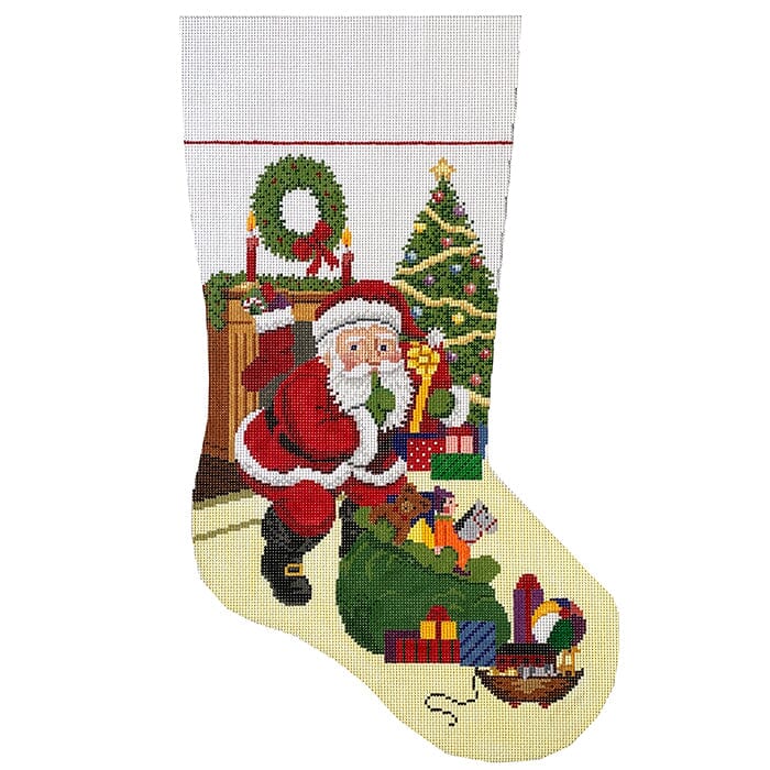 Shh Santa with Bag of Toys Stocking #13