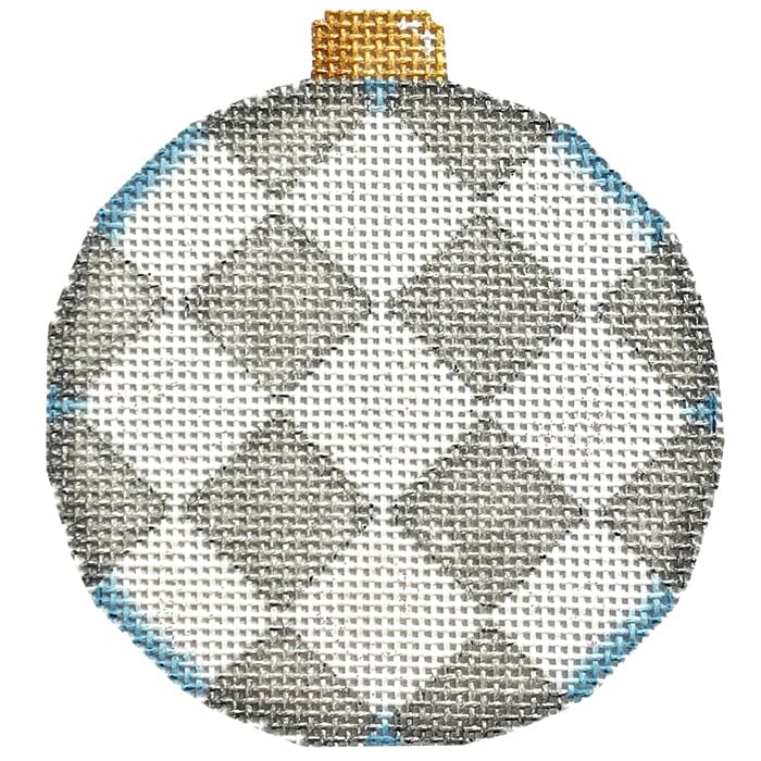 Silver Harlequin Ball Ornament