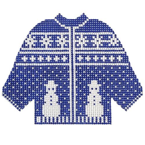 Blue Snowman Sweater Ornament