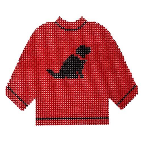 Red Sweater with Black Lab Ornament