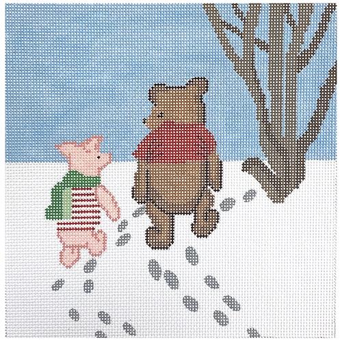 Two Friends Walking 10x10