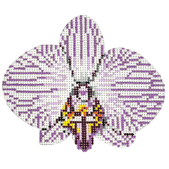 Single Purple Striped Orchid
