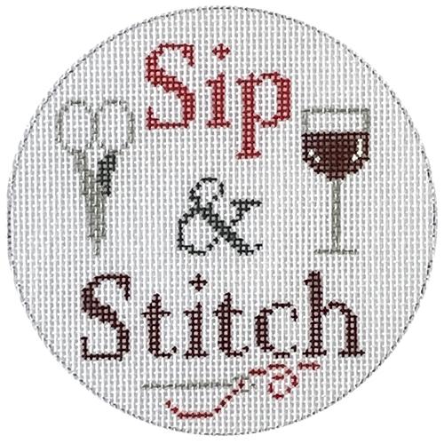 Sip & Stitch Round - Red Wine