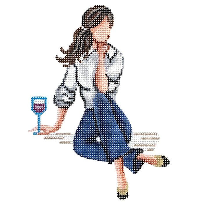 Sitting With Wine Girl