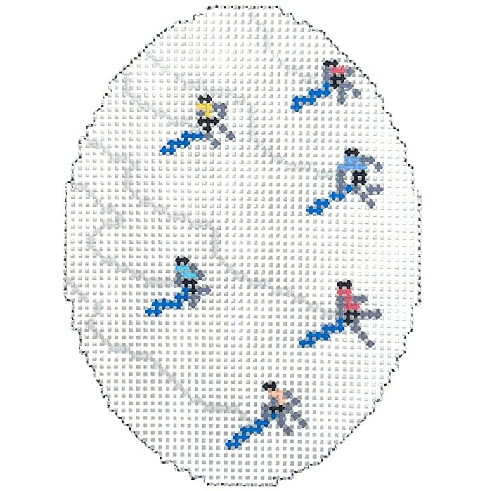 Skiers from Above Oval