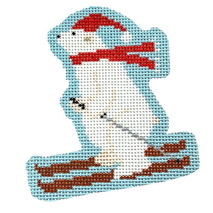 Skiing Polar Bear on Blue